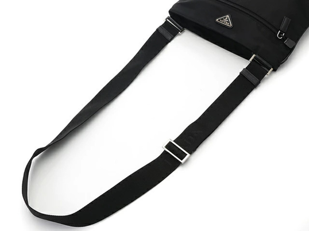 Prada Leather Bag Saffiano Tessuto Black Crossbody Nero Black